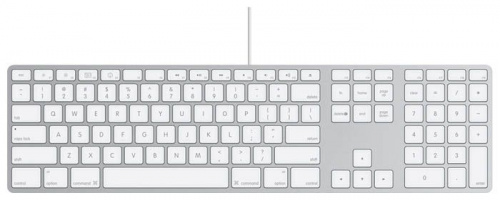 Apple MB110 Wired Keyboard White USB вид спереди